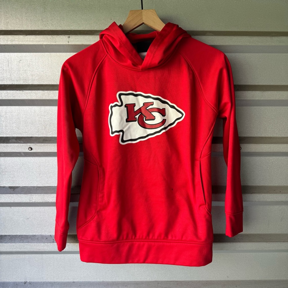 NFL Kansas City Chiefs Team Apparel Youth Red Hoodie Sz M 10/12